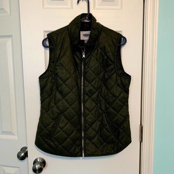 Old Navy Green‎ Textured Quilted Full Zip Vest Women's Size Medium - Picture 1 of 5